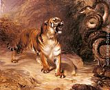 William Huggins A Tiger and a Serpent painting